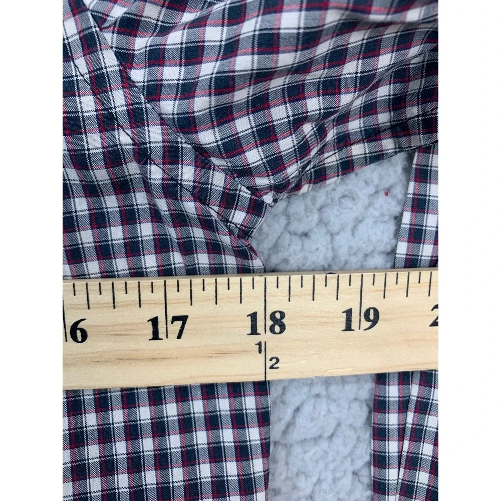 Ralph Lauren Button Down Shirt Boys M 10-12 Navy Red Plaid Hooey Western Patches
